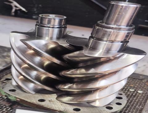 Rotor doble helicoidal mecanizado